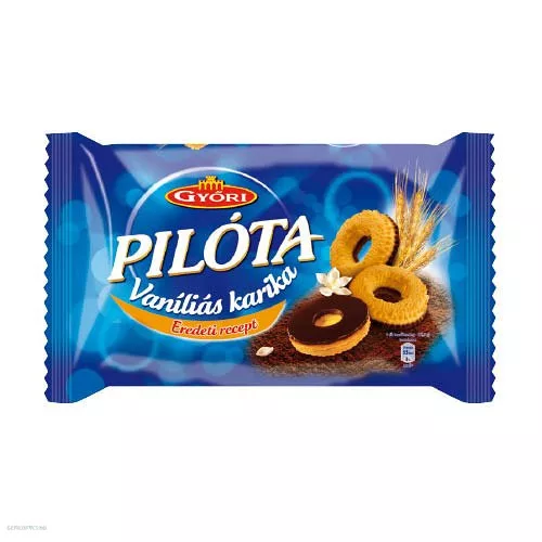 Pilota Vanilla Hoop Biscuit with Milk Chocolate -Győri Vaníliás Karika Tejcsokoládéval, 150g