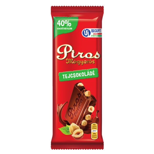 Piros Mogyorós Red Hazelnut Milk Chocolate Bars 80g