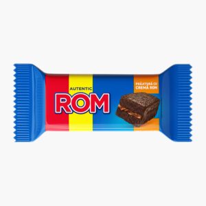 ROM Dark Chocolate Covered Sponge Cake Prajitura w/ Rum, 35g