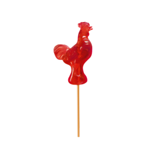 Hand Poured Rooster Shaped Lollipop 18g