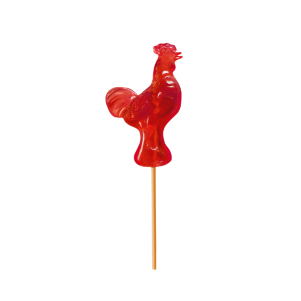 Hand Poured Rooster Shaped Lollipop 18g